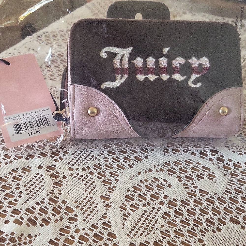 Juicy Couture Brown and Pink Wallet